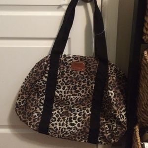 Victoria secret leopard duffle bag