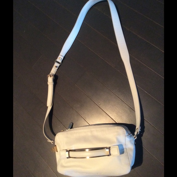 Anthropologie White and gold handbag