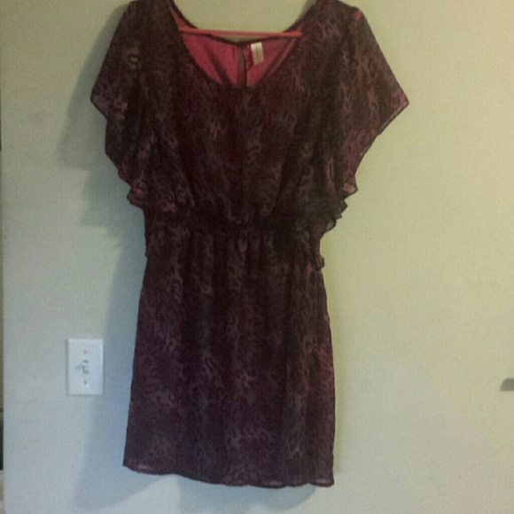 Pink and black leopard dress