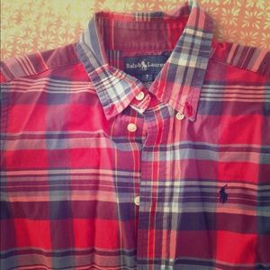 BOYS RALPH LAUREN BUTTON DOWN SHIRT. SIZE 7