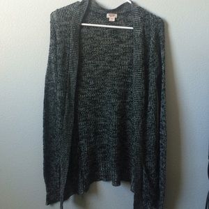 Black and white knit cardigan