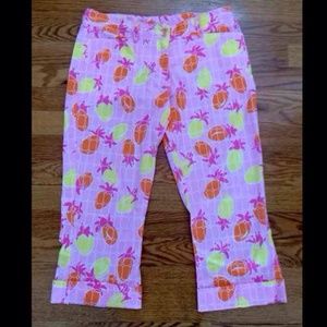 Lilly Pulitzer Pineapple Capri Pants--SIZE 0