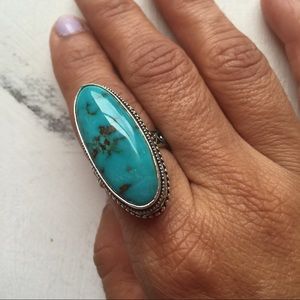 Turquoise color oversized ring