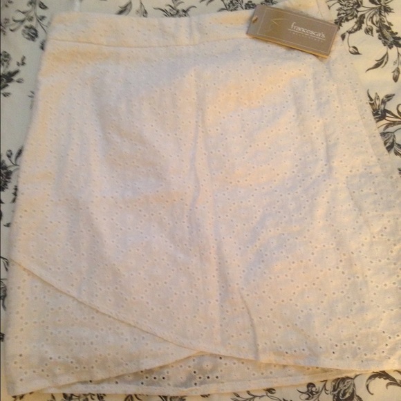 Francesca's small white eyelet pencil skirt
