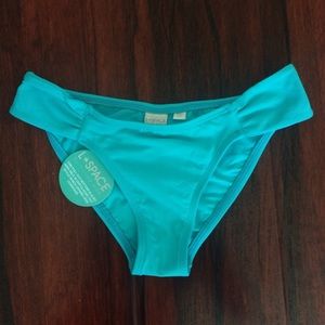 NWT L Space XS full cut bikini bottom teal blue