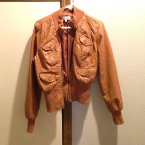Caramel colored pleather jacket
