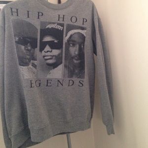 Grey "Hip Hop Legends" graphic sweatshirt