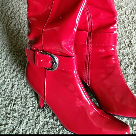 Red Patent leather Boots
