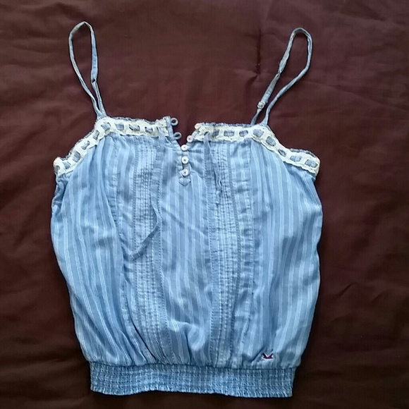 Blue and white striped cami