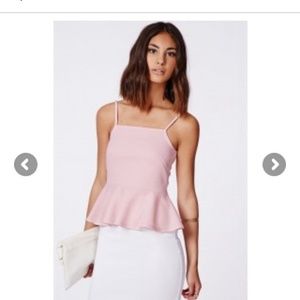 Spaghetti string peplum top