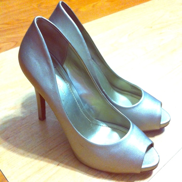 BCBGeneration Saffiano Peep-toe Pumps (PL-Brazen) - Picture 1 of 1