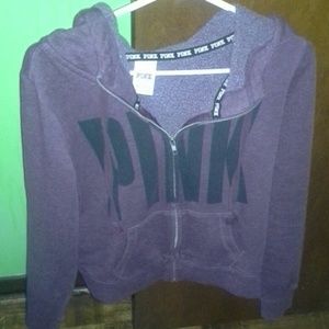 Victorias secret pink funnel neck zip up hoodie