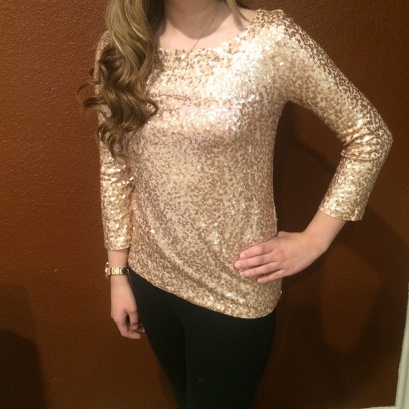 J. Crew sequin shirt on