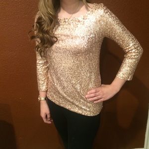 J. Crew sequin shirt on