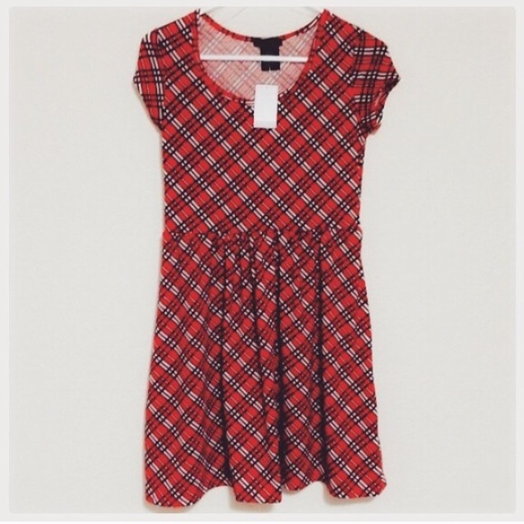 NWT Plaid Skater Dress