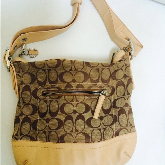 Authentic Coach Khaki Signature East West Duffle