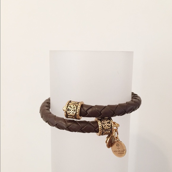 Alex and Ani Accessories - Alex + Ani Chocolate Braided Leather Wrap