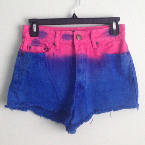 Two tone high rise shorts