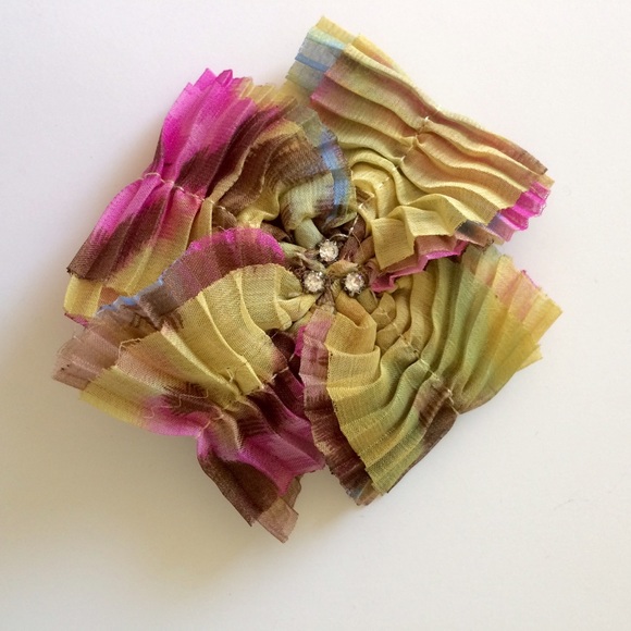 Anthropologie watercolor flower pin.