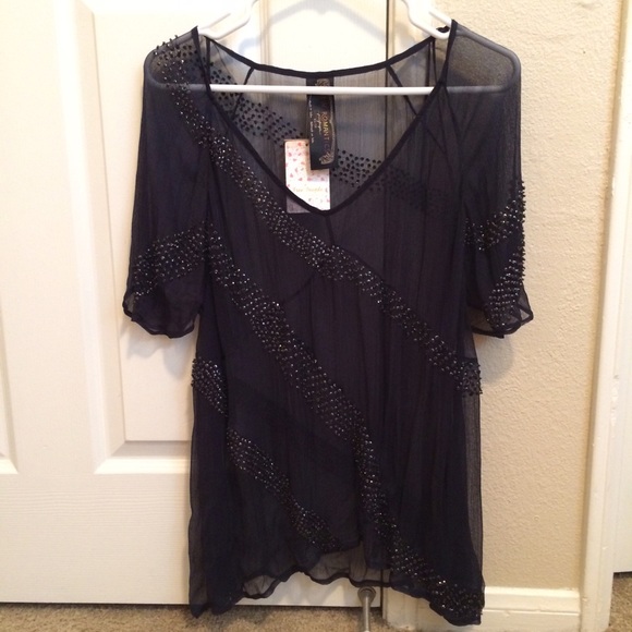 Free People Moon Dance Chiffon Top - Picture 2 of 3