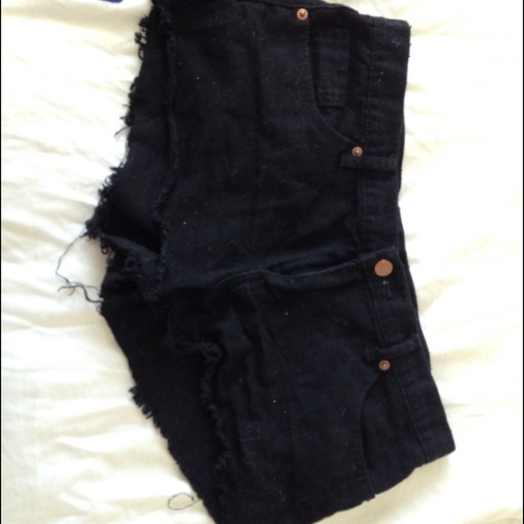 Distressed Black Jean Shorts - Picture 1 of 2