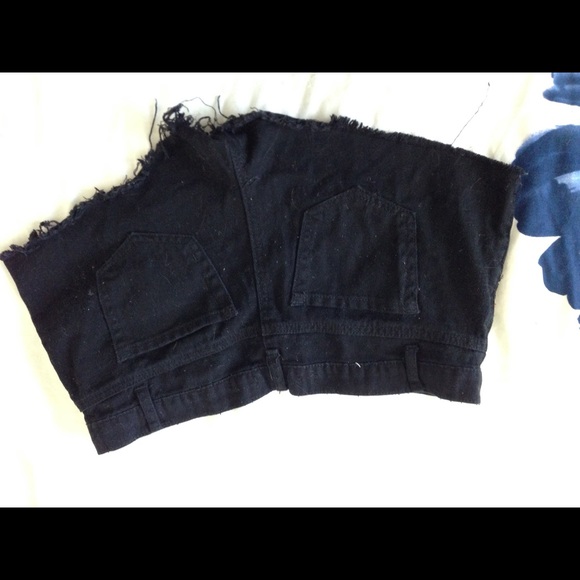 Distressed Black Jean Shorts - Picture 2 of 2