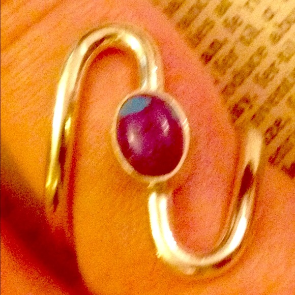 Purple Turquoise 'S' Ring, sterling silver, sz 7