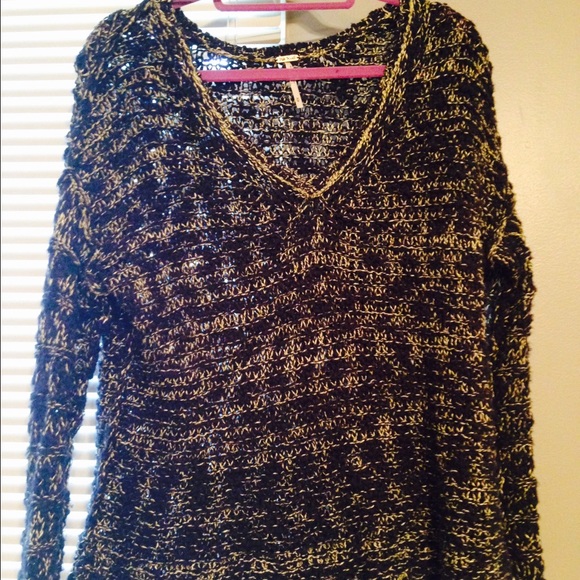 Blue and Green Free People Sweater