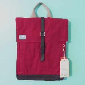 (BNWT) TOMS Red Waxed Canvas Trekker Backpack