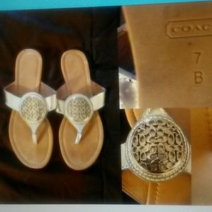 Authentic Coach thong sandals Pre-loved worn once