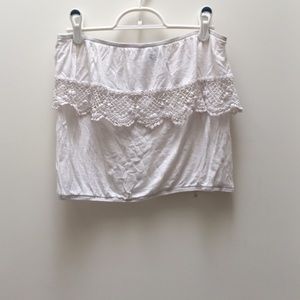 White Strapless Crop Top