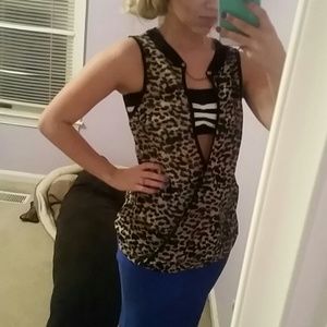 Cheetah Leopard Animal Surplice Wrap Tank