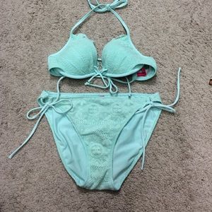 Victoria's Secret Blue lace pushup bikini
