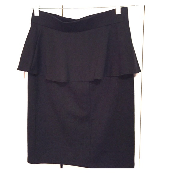 Peplum black pencil skirt, small