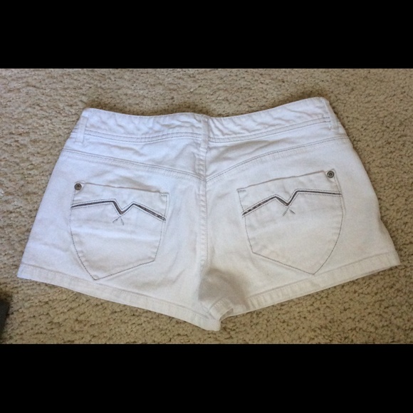 X2 white denim shorts