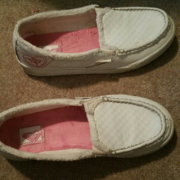 White and pink Roxy slip on shoes