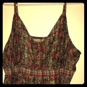 Floral and plaid tank top