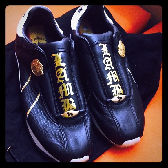 L.A.M.B. Royal Elasitics sneaker, black&white. 7.5
