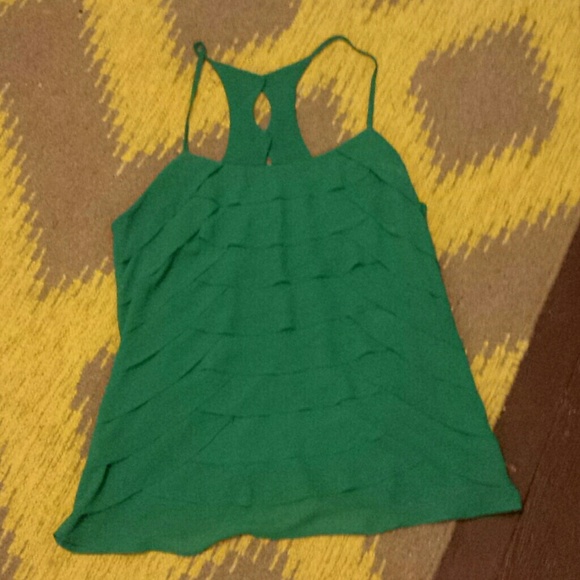 Green Scallop Layered Tank
