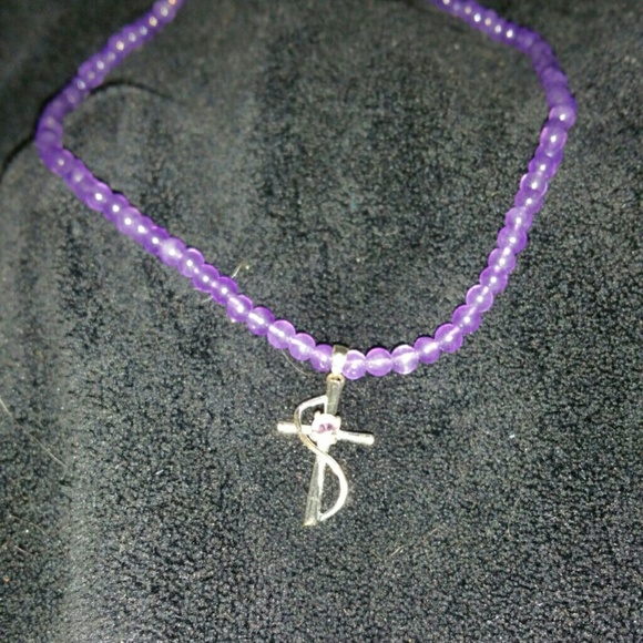 Amethyst sterling silver cross