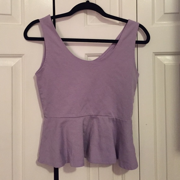Lilac peplum tank, size medium