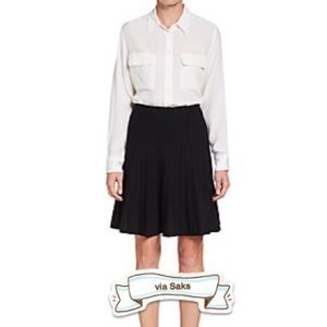BLACK Saks Fifth Avenue knit pleated skirt NWT