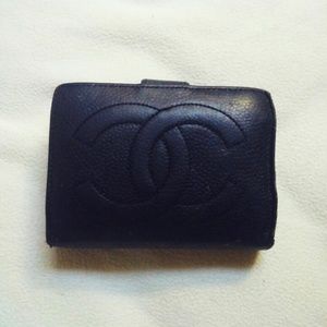 Vintage Chanel Organizer Black Caviar Wallet