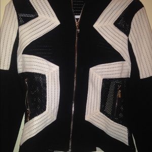 Black and white short jacket