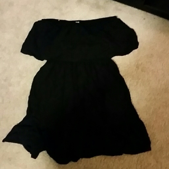 Black dress/swim suit cover.