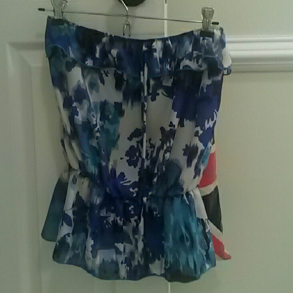 Strapless Floral Top