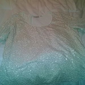 Creme sequin top