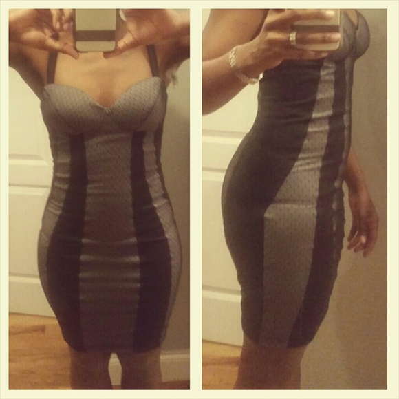 Black and grey Lace Kardashian Kollection Dress