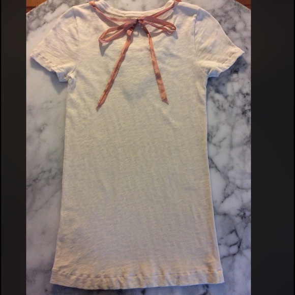 ❌SOLD❌JCrew Textured Jersey Ribboned Collier Tee S - Picture 3 of 4