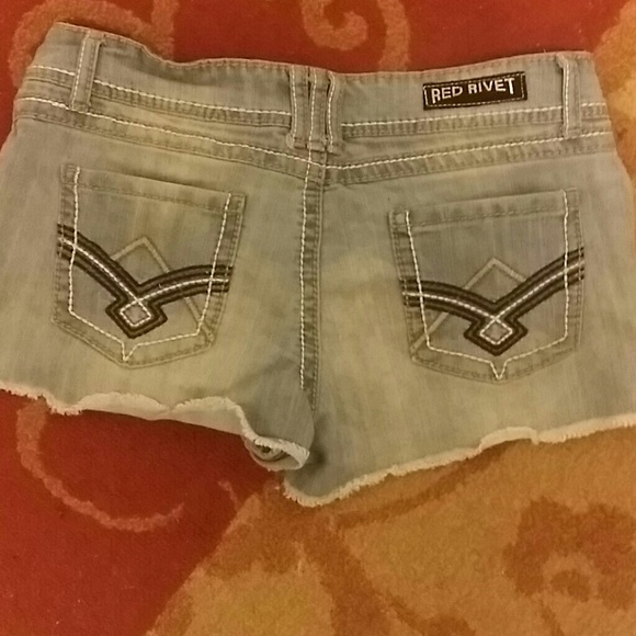 Red Revit cut off shorts